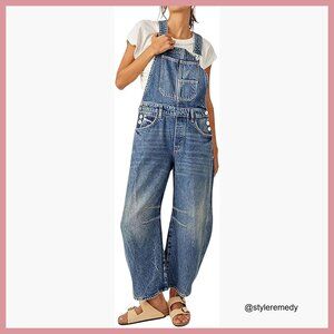 Classic Women's Denim Overalls - Blue